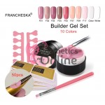 Kit pentru extensii unghii false cu Gel UV/ LED FRANCHESKA de 15 ml - FRA White (Alb)